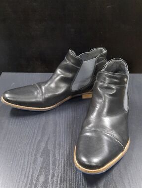 Bullboxer Navos Black Leather Chelsea Cap Toe Boots Men’s Size 12 EU 45 Portugal